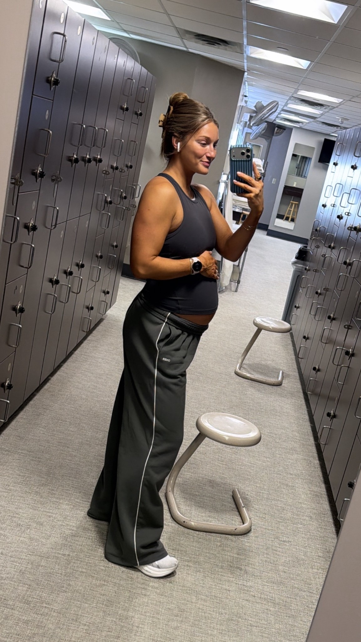 Medium long pants. Small top and sports bra 

#LTKBump #LTKTall #LTKActive