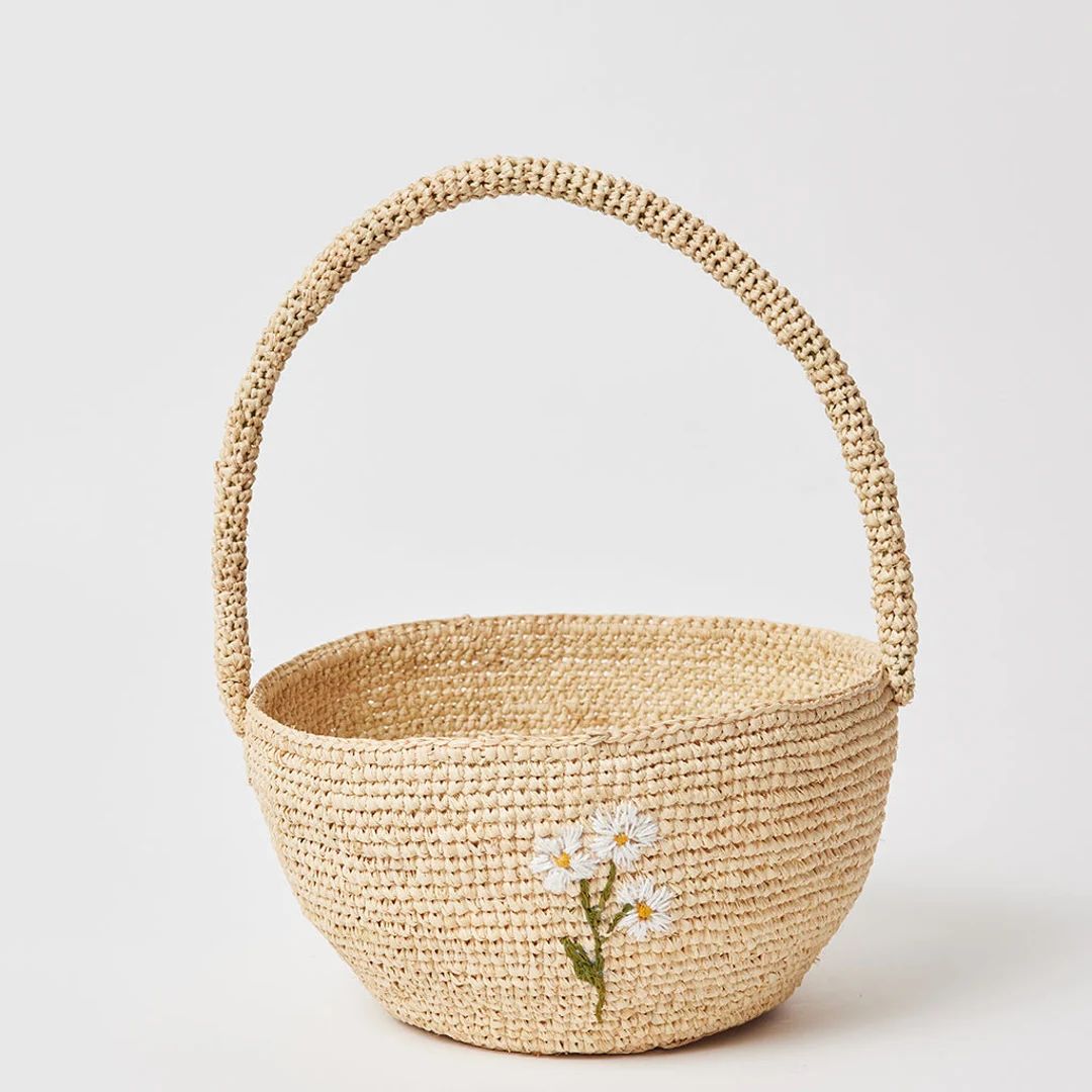 Darling Daisy Bouquet Easter Basket, Handwoven Spring Flower Handbasket, Handmade Raffia Gift - E... | Etsy (US)