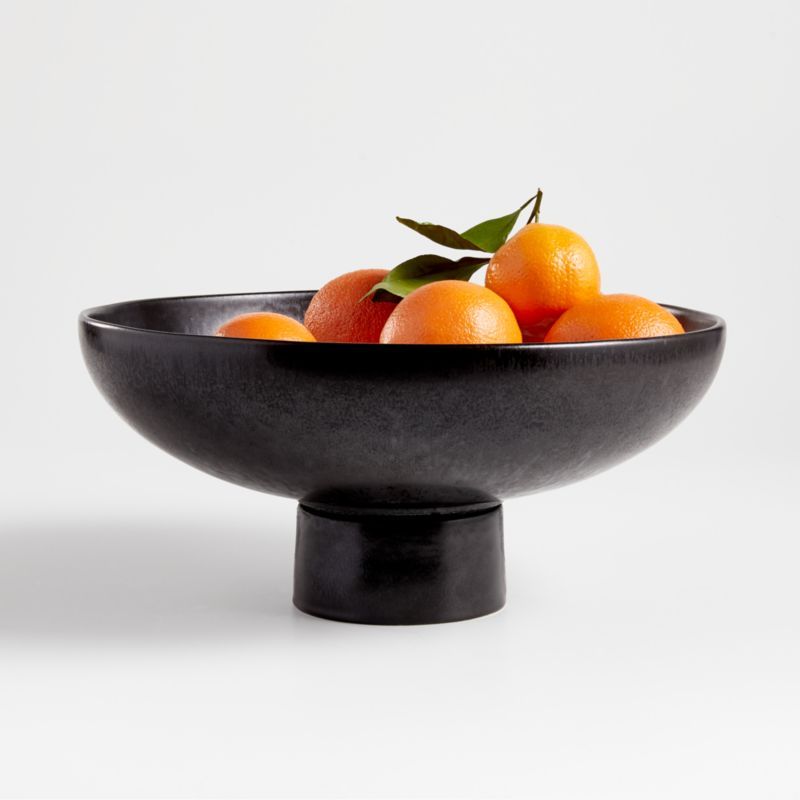 Riki Black Footed Bowl | Crate and Barrel | Crate & Barrel