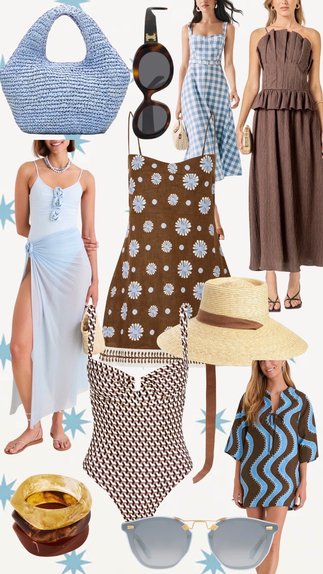 Summer style, dresses, swim, travel, vacation style, blue and brown, mini dress, sun hat, under 100

#LTKSwim #LTKTravel