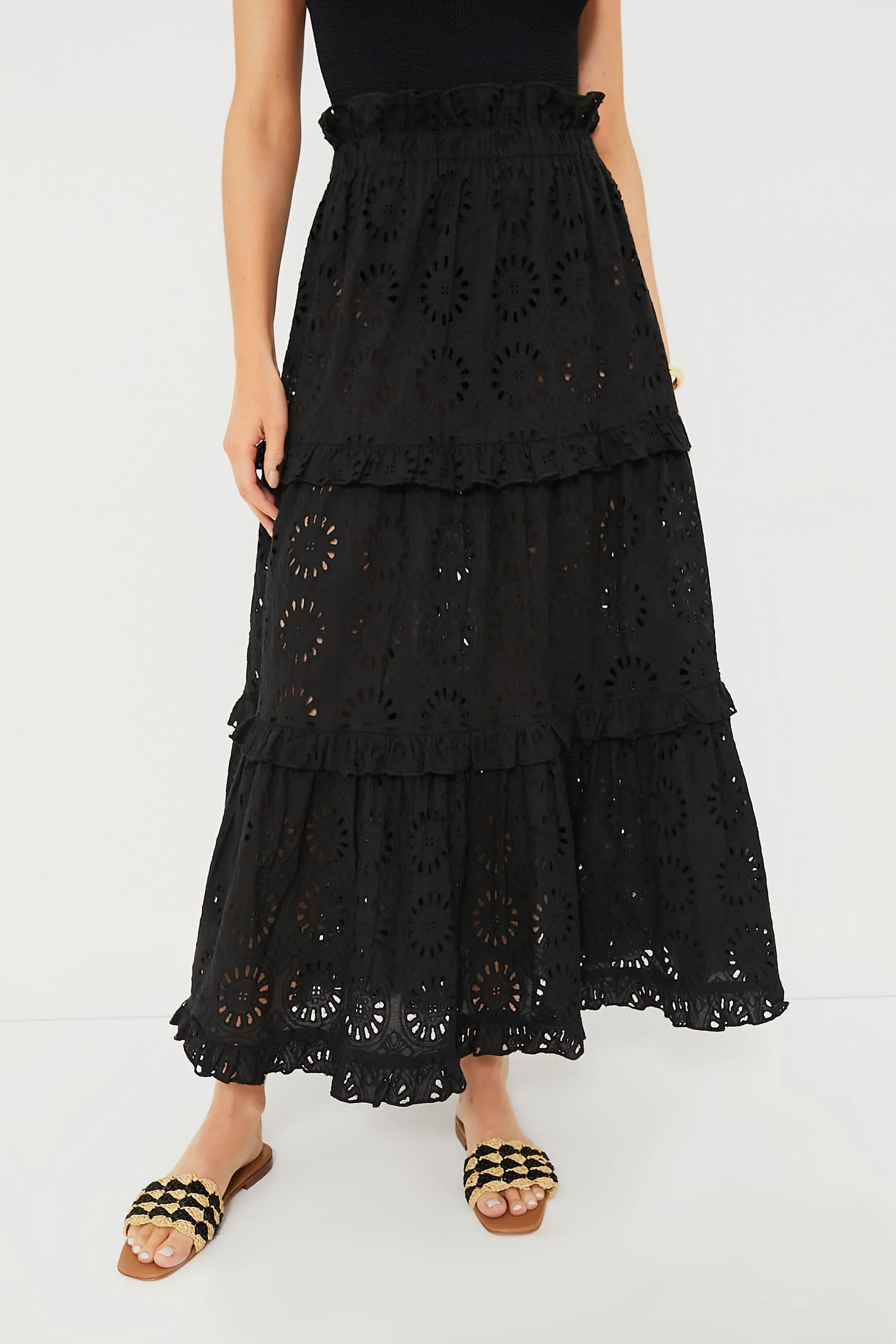 Noir Eyelet Prado Skirt | Tuckernuck (US)