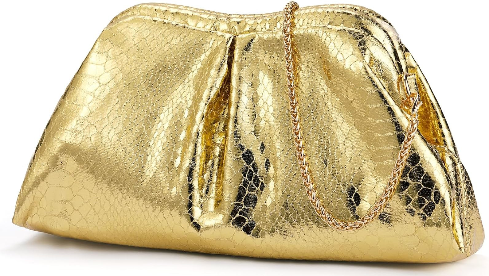 Clutch Purses Snake Printed Cloud Shoulder Bags Evening Dumpling with Ruched Pouch Handbags | Amazon (US)