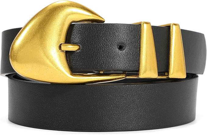 XZQTIVE Women's Leather Belts for Jeans Dress Pants Black Brown Belts for Women Ladies Waist Belt... | Amazon (US)