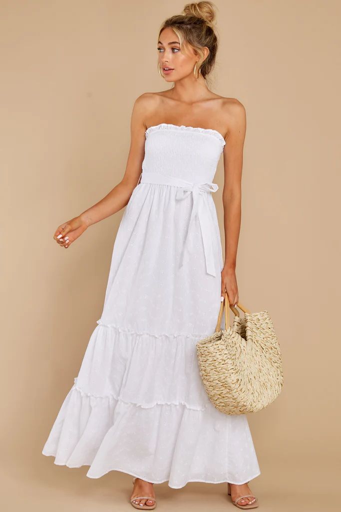 On The Beach White Eyelet Maxi Dress | Red Dress 