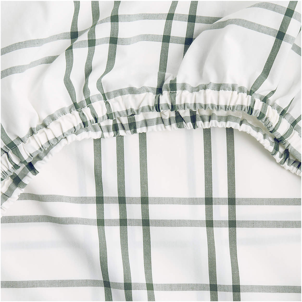 Stax Pine Green 100% Organic Cotton Baby Crib Fitted Sheet + Reviews | Crate & Kids | Crate & Barrel