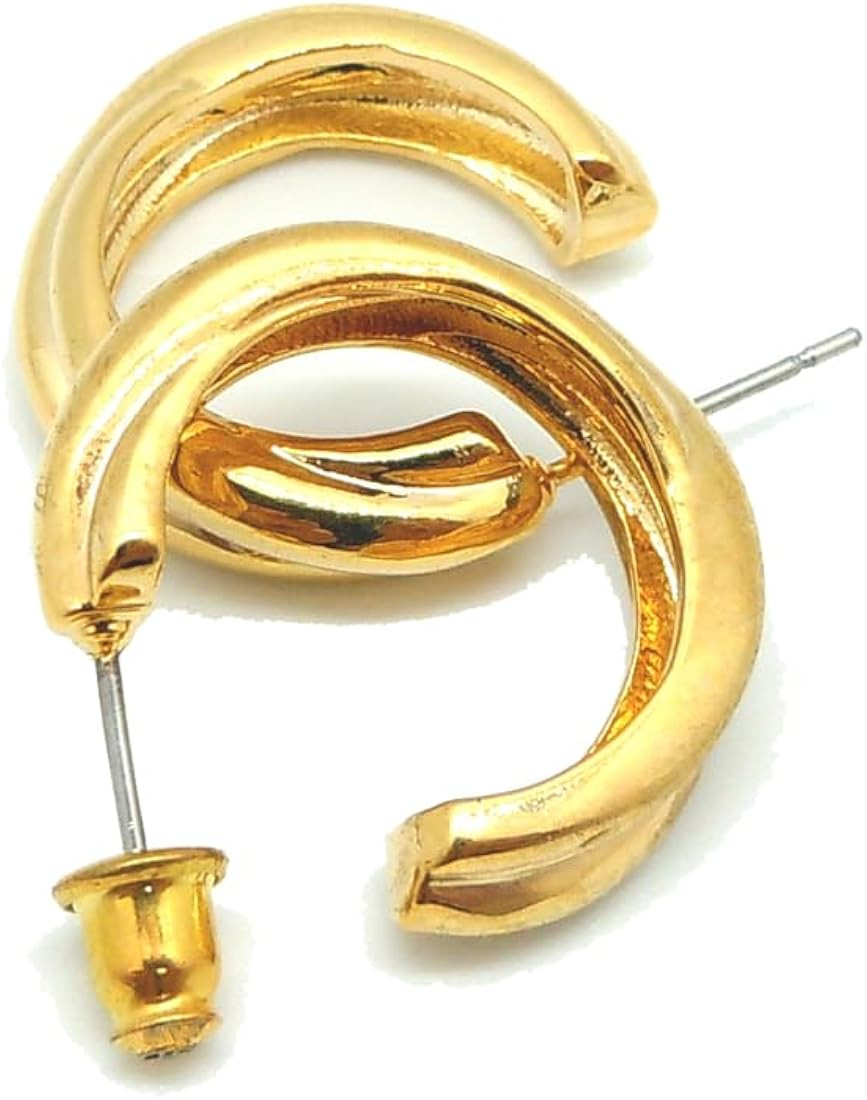 Gold Plated Hoop Earrings with Post | Amazon (US)
