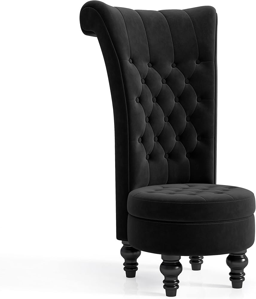 MU Retro High Back Armless Chair, Velvet Royal Furniture Chair, Upholstered Tufted Accent Seat fo... | Amazon (US)