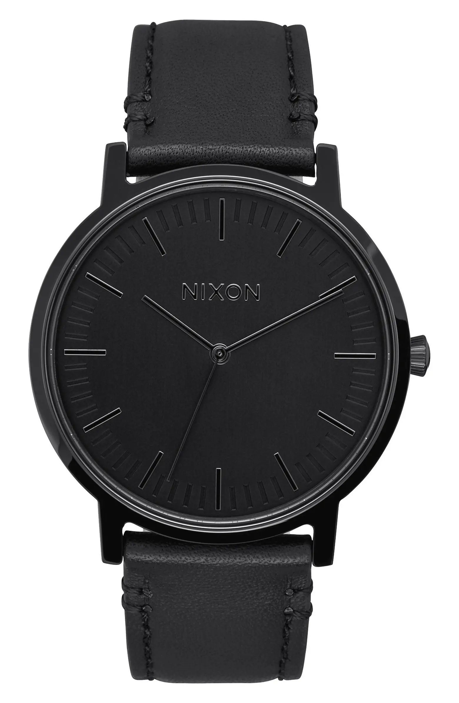 Porter Round Leather Strap Watch, 40mm | Nordstrom