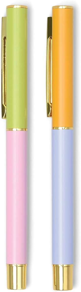 DesignWorks Ink Luxury Color Block Giftable Pens - Set of 2 - Lilac + Cornflower | Amazon (US)
