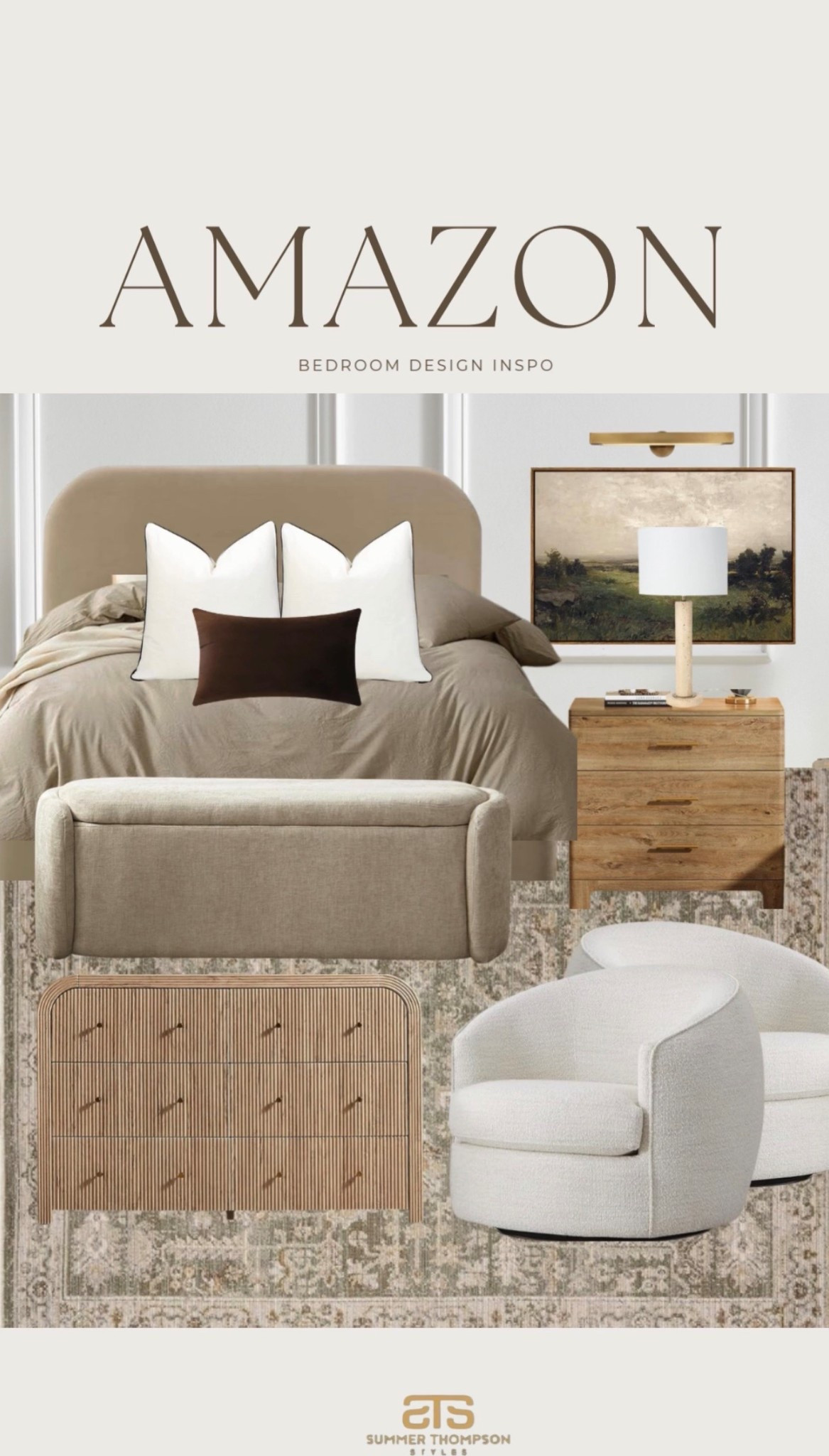 Stunning neutrals and soft layered textures to elevate any bedroom.
Upholstered silhouettes. Warm wood tones. Clean lines. Cozy seating. Timeless accents.

#AmazonHome #BedroomDesign #NeutralHomeStyle



#LTKHome