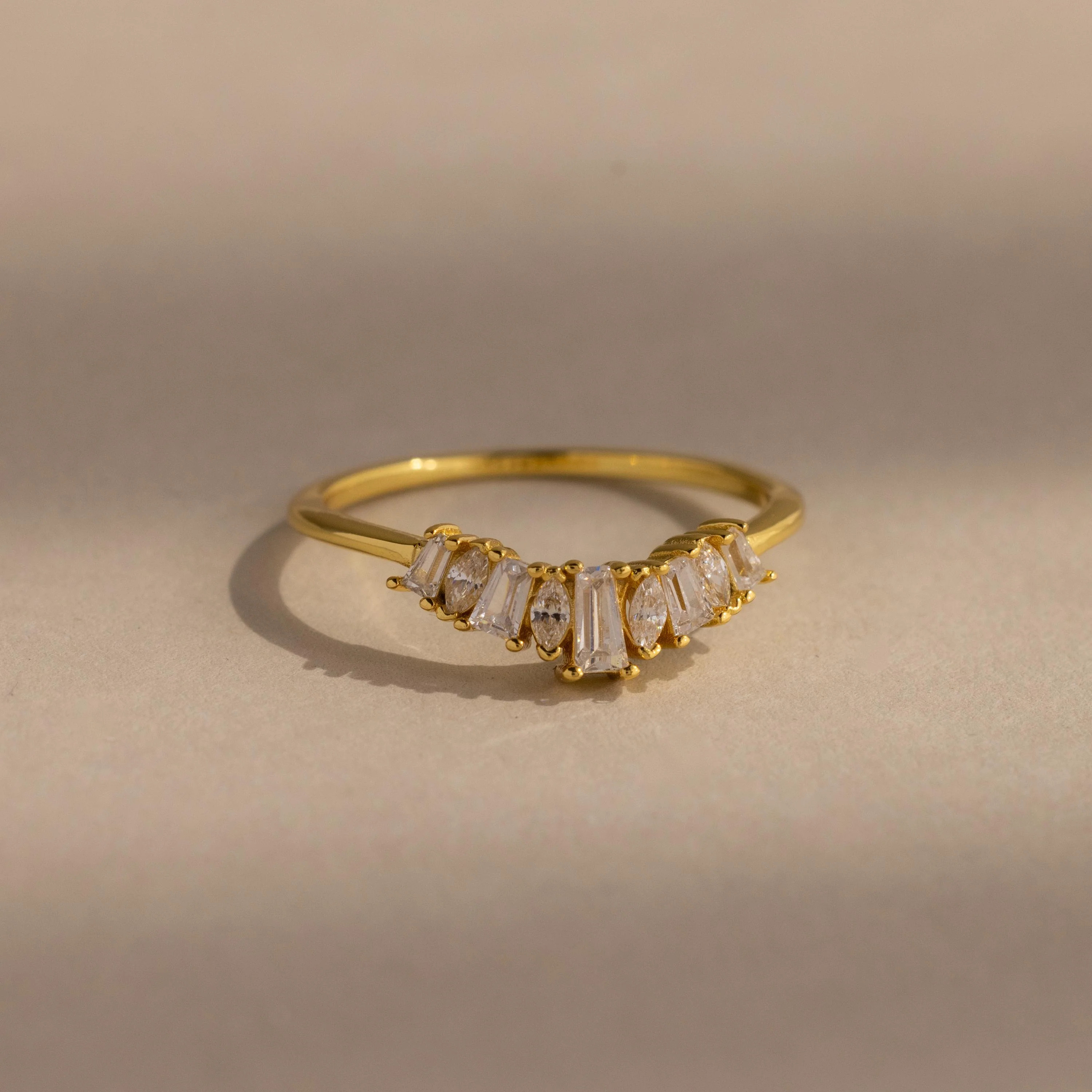Vintage Art Deco V Curve Diamond Ring | Caitlyn Minimalist | Caitlyn Minimalist