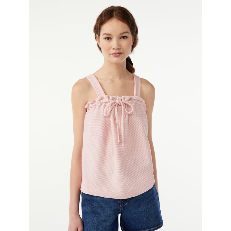 Free Assembly Women's Slit Front Tie Tank Top | Walmart (US)