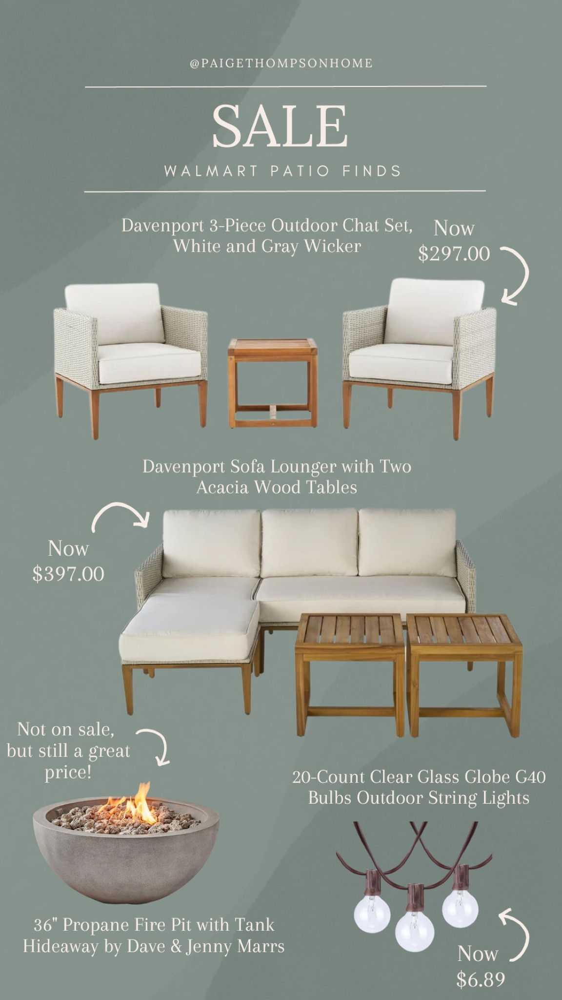 SALE// Walmart Patio Finds

Fall Entertaining 
Outdoor furniture 
Furniture sale
Patio
Porch

#LTKsalealert #LTKhome