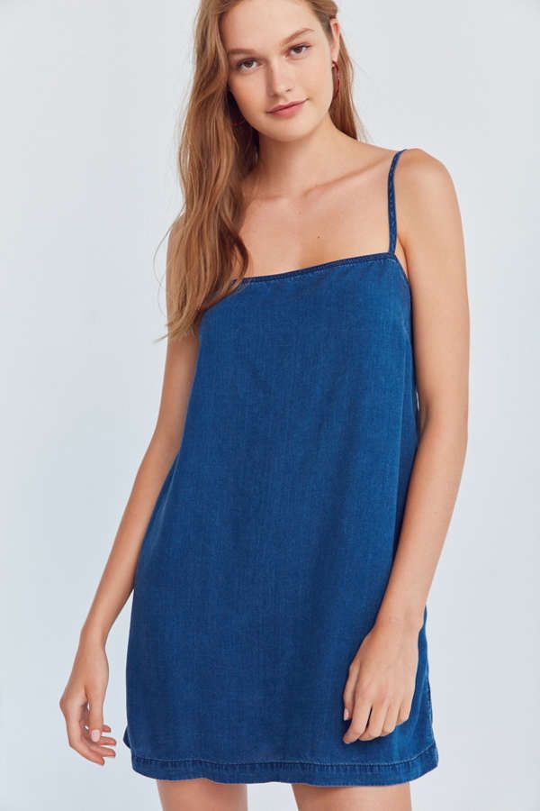 BDG Straight Neck Chambray Dress | Urban Outfitters US