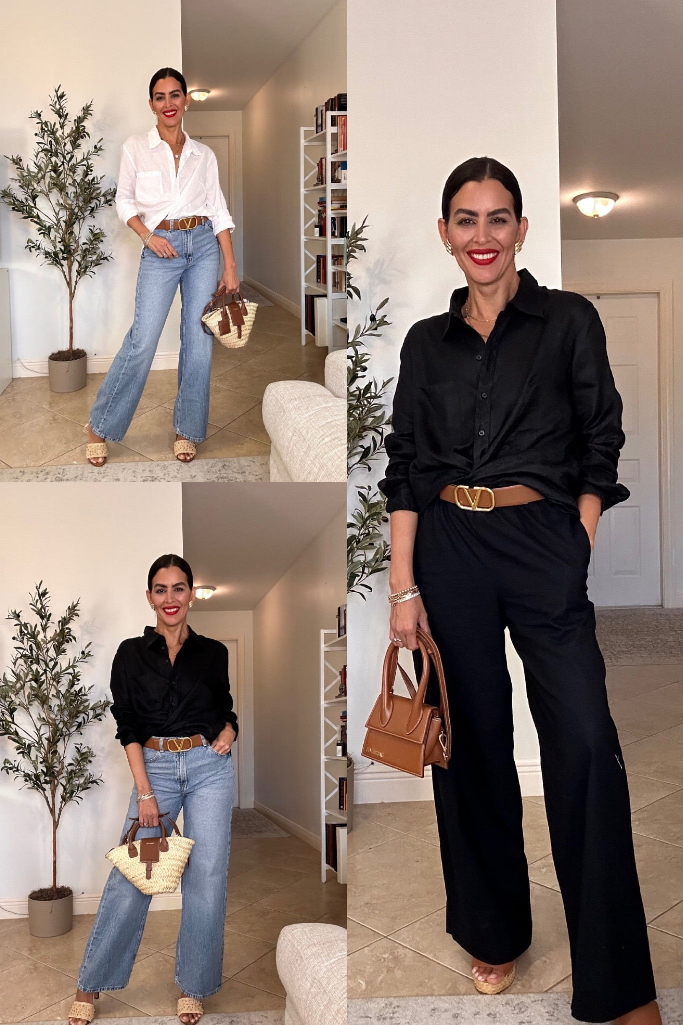 Size L in linen shirts for an oversized fit. Jeans in size 6, I sized up. Linen pants in size M. Shoes are tts. Wearing a 9.5. Valentino belt is 1.7” and reversible black/brown. 
Lipstick is feels so grand.
Basket bag comes in a bigger size as well. Bra comes in a pack of 2, nude and black. 

 I am 5’7” | 126 pounds 


#LTKU #LTKSeasonal #LTKStyleTip