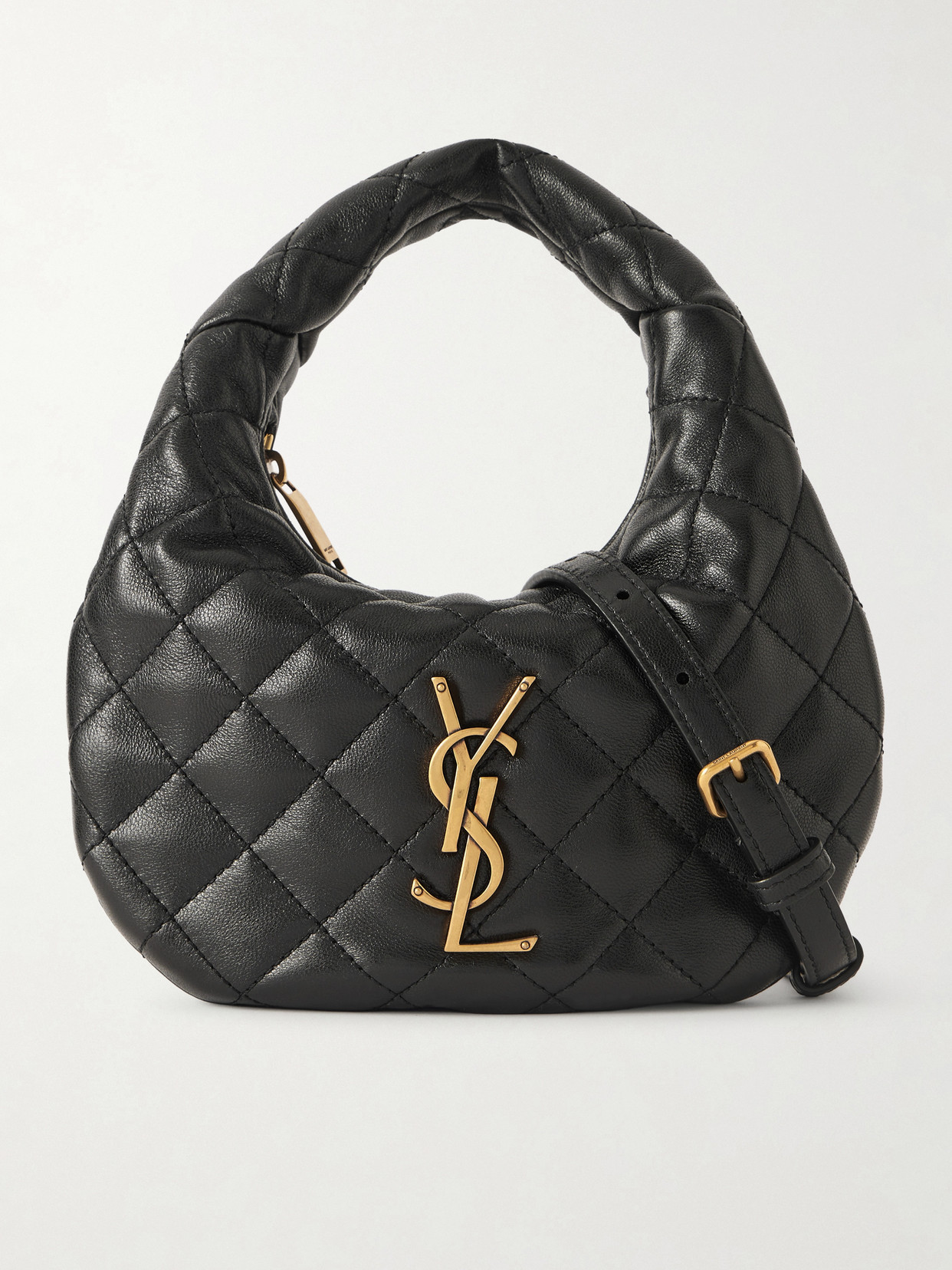 SAINT LAURENT - Icarino Mini Quilted Leather Shoulder Bag - Black | NET-A-PORTER (US)