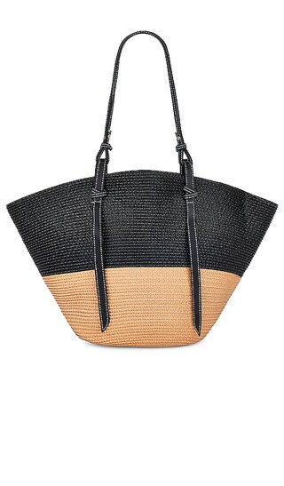 Split Tote Bag in Natural & Black | Revolve Clothing (Global)