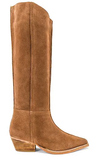 Sway Low Slouch Boot in Tan | Revolve Clothing (Global)
