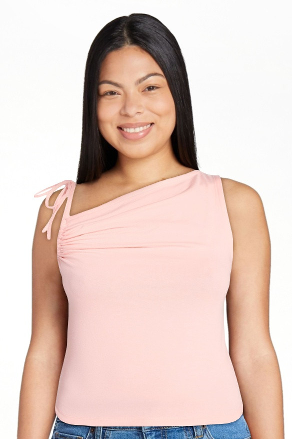 No Boundaries One Shoulder Ruched Top, Women’s XXS-XXL | Walmart (US)