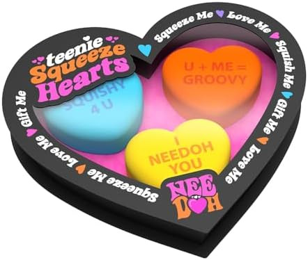 Schylling NeeDoh Teenie Squeeze Hearts - Valentines Fidget Toy - 3 Mini Groovy Globs in Assorted ... | Amazon (US)