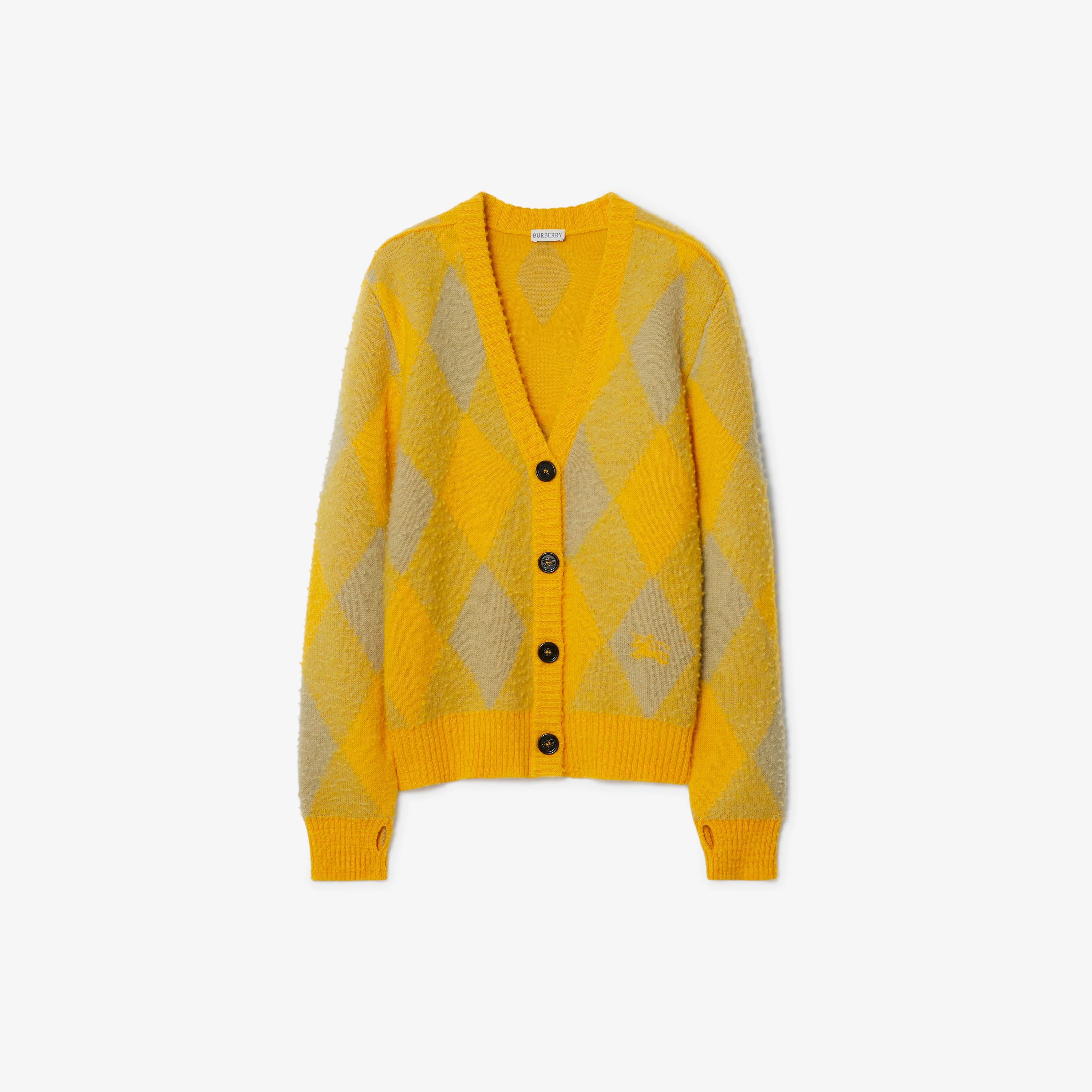 Argyle Wool Cardigan in Mimosa - Women | Burberry® Official | Burberry (US)