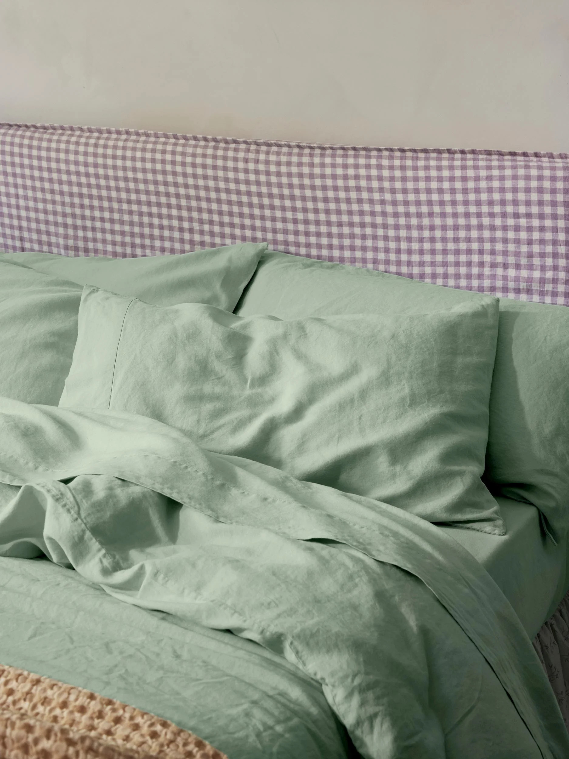 Sage Green Linen Blend Pillowcase (Pair) | Piglet