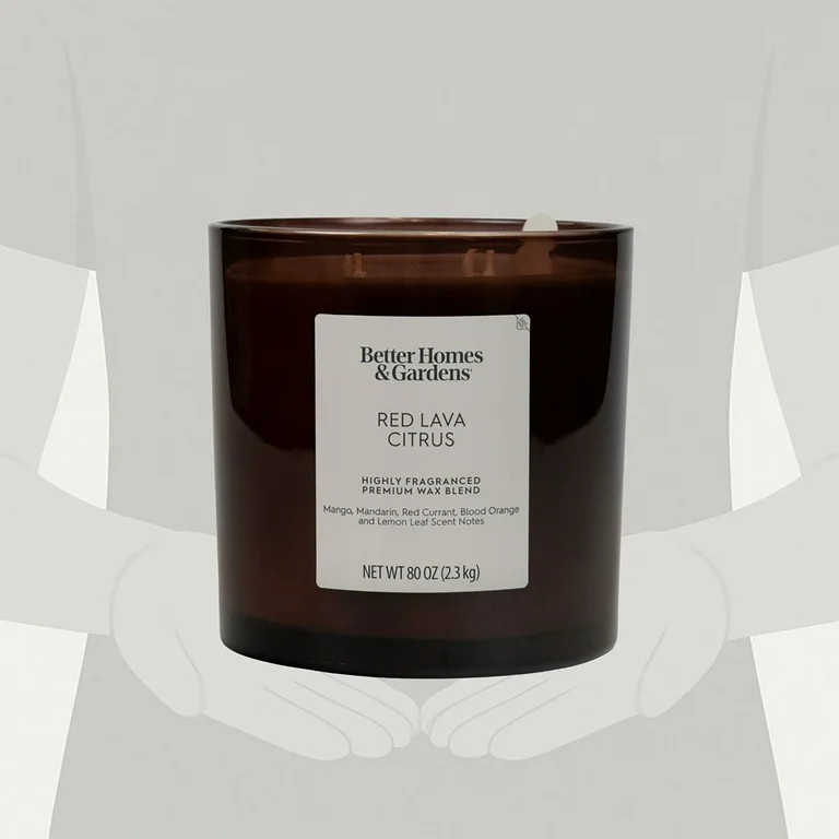 Better Homes & Gardens Red Lava Citrus Scented 4-Wick Large Oversized Jar Candle 80oz. | Walmart (US)