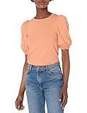 Amazon Essentials Women's Classic Fit Puff Short Sleeve Crewneck T-Shirt, Coral Orange, X-Large | Amazon (US)