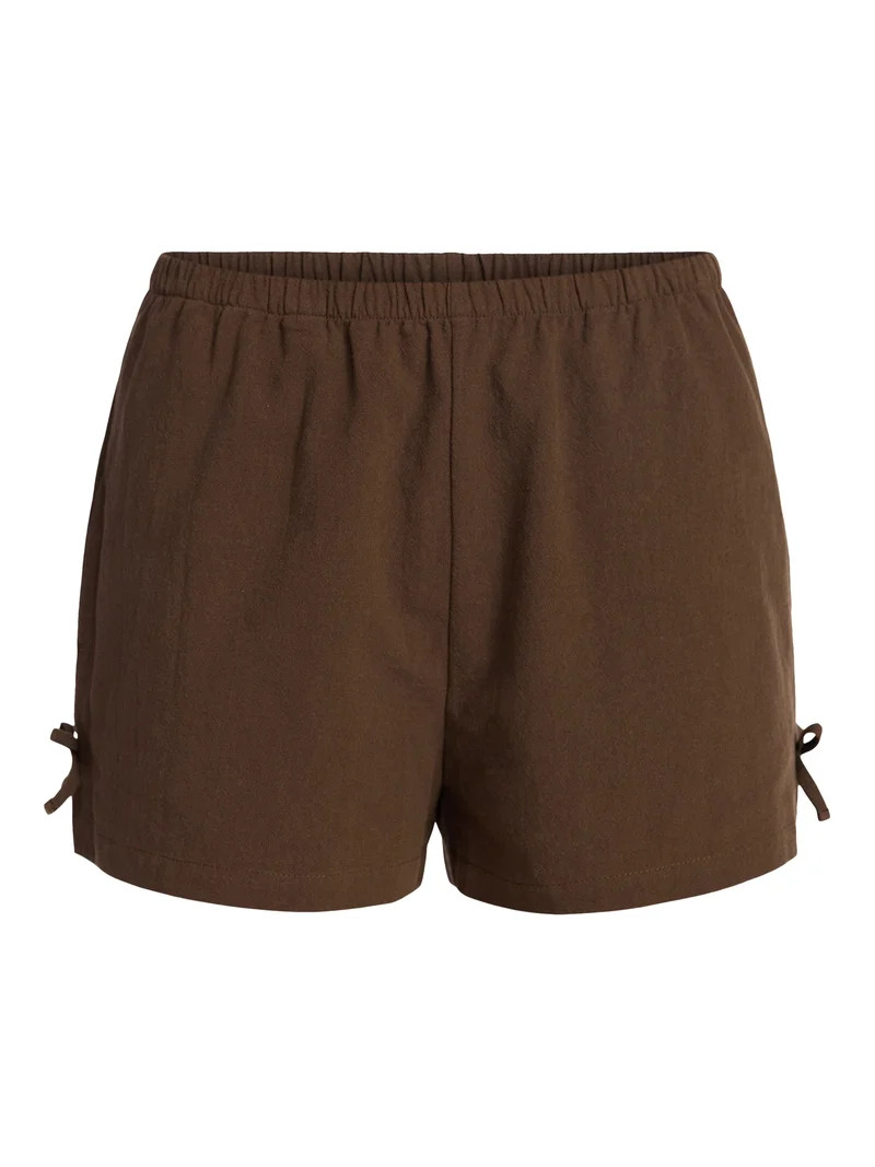 No Boundaries Cotton Pull-On Shorts with Side Bows, Women's XXS-XXL | Walmart (US)