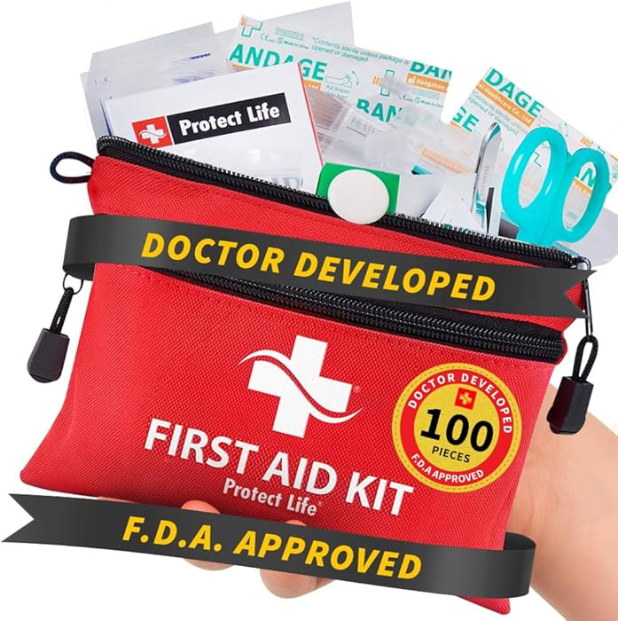 Protect Life First Aid Kit, Travel First Aid Kit for Car, 100 Piece Compact Emergency Preparednes... | Amazon (US)