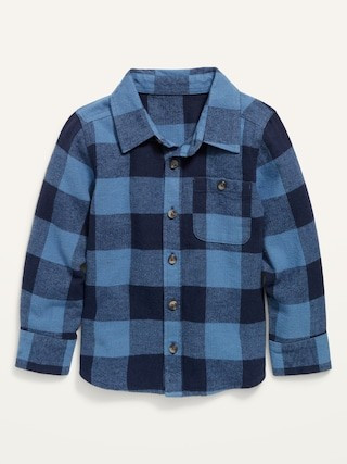 Long-Sleeve Plaid Pocket Shirt for Toddler Boys | Old Navy (US)