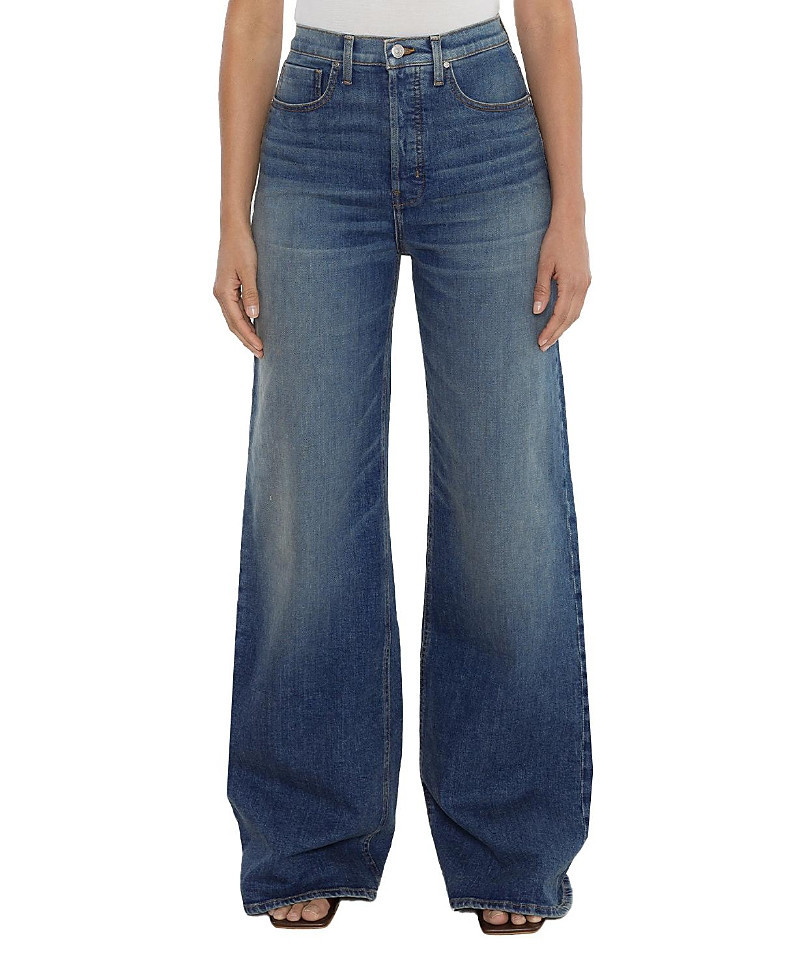 Rudes Denim High Rise Phoenix Wide Leg Jeans in Denim Wash | Bloomingdale's (US)