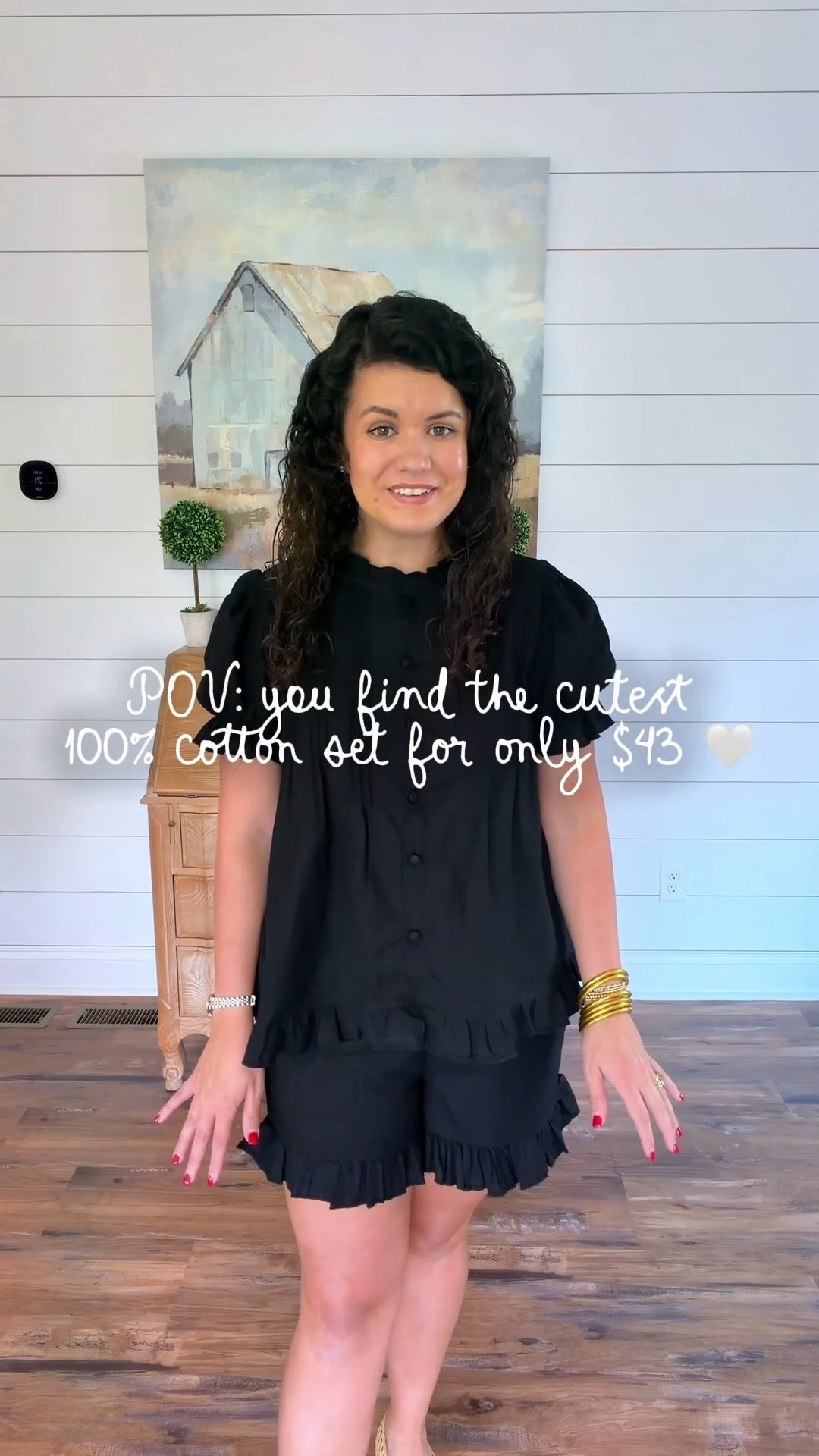 The CUTEST 100% cotton matching set for only $43 🤍✨

I am so impressed with the quality and all the darling details! The puff sleeves, ruffle trim, pintuck detailing, functional buttons, etc make this set look and feel so much more expensive than it is! 

And I LOVE that you’re really getting multiple outfits in one purchase👏🏼👏🏼 Wear the top + shorts together for an easy and cute throw-on-and-go outfit, or mix and match each piece with things already in your closet!

It comes in several colors and now I’m seriously tempted to order another one 😍

#affordablefashion #matching set #cottonset #summeroutfit #momstyle #affordablestyle #womensfashion #matchingset #momfit #everydaystyle #affordablefashion #lookforless #summerstyle #cottonstyle #momfit #momoutfit #momlife #affordablefashion #budgetfriendlyfashion #everydaystyle #momstyle #matchingset #summerstyle #affordablestyle #momstyle #momfit #momoutfit #everydayoutfit #set #matchingset #femininefashion #outfitinspo #summer #summerstyle #summerfashion #dress #dresses #dresslover #spring #springstyle #springfashion #springdress #ootd #summerdress #style #fashion #brunch #preppy #preppystyle #grandmillenial #grandmillenialstyle #ladies #ladiesfashion #ladiesstyle #classic #classicstyle #chic #timeless #timelessstyle #lookforless #desingerlookalike #amazon #amazonstyle #amazonfashion #affordable #affordablefashion #affordablestyle #budgetfriendly #budgetstyle #styleonabudget #momlife #momfit #momoutfit #everydaystyle #affordabledresses #naturalfiber #lowtox #cotton #linen #crunchymom #healthymom #wellness #summeroutfit #wfh #sahm #momoutfit #set #