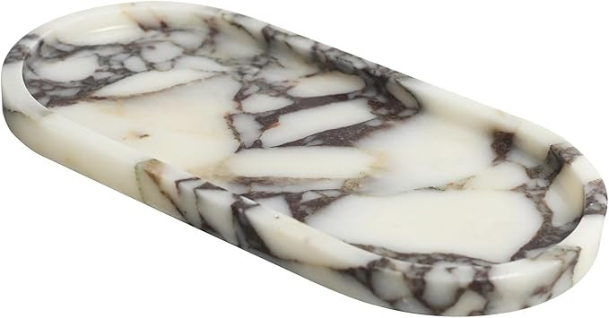 100% Natural Luxury Calaccata Viola Marble Small Hand Towel Tray Holder Organizer, Makeup Bathroo... | Amazon (US)