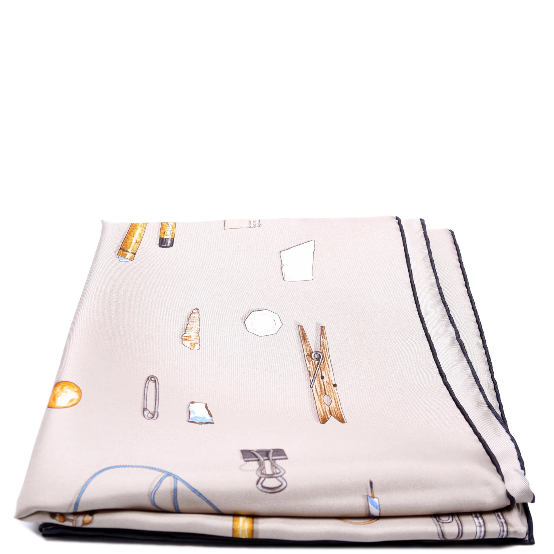 In The Pocket 90CM Silk Scarf Grey | Keeks Designer Handbags