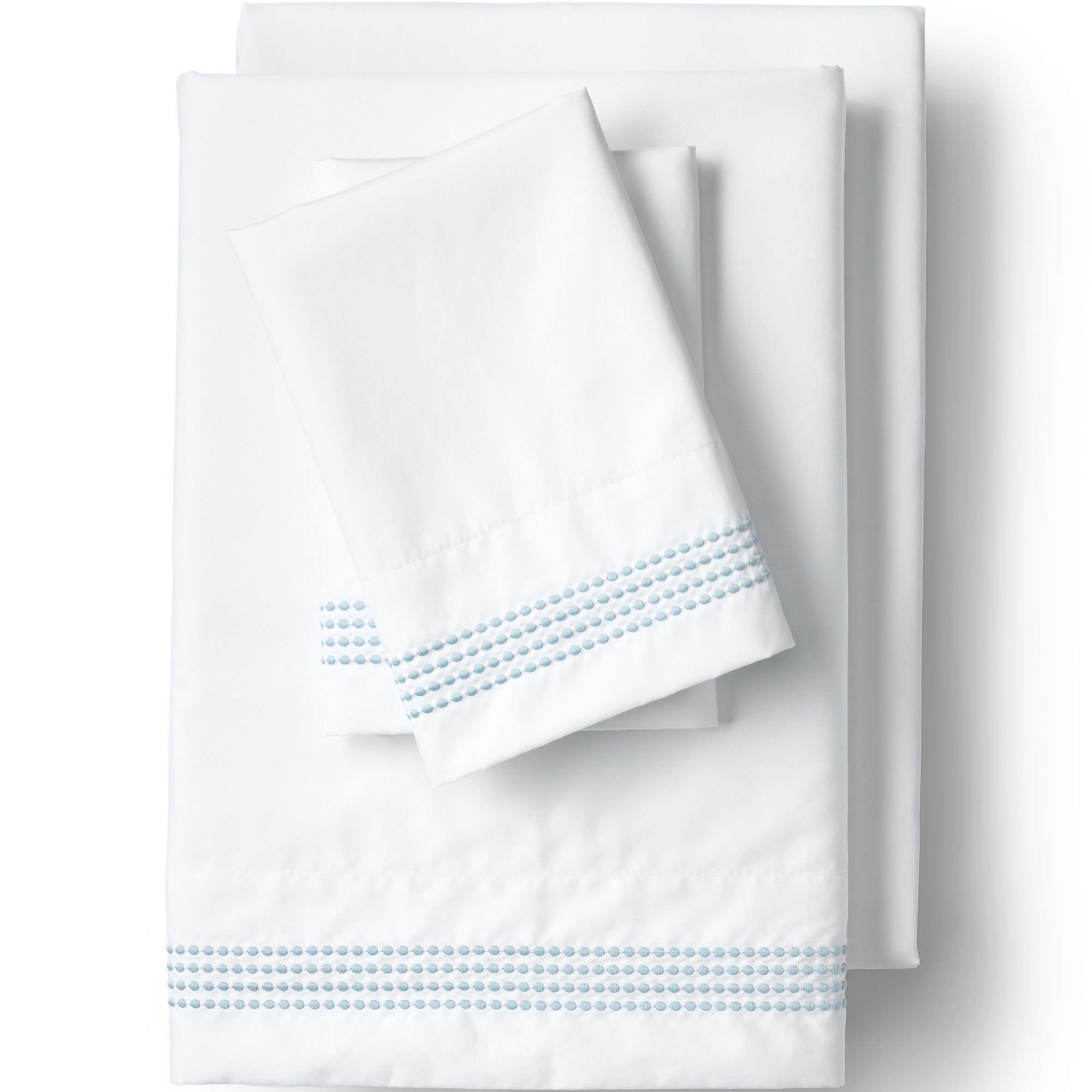 Supima Cotton No Iron Sateen Embroidered Sheets - 400 thread count | Lands' End (US)