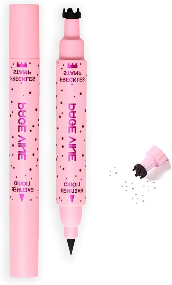 2 in 1 Fake Freckles Pen Stamp & Black Eyeliner,Freckles Stamp and Liquid Eyeliner Pencil Kit,Fau... | Amazon (US)