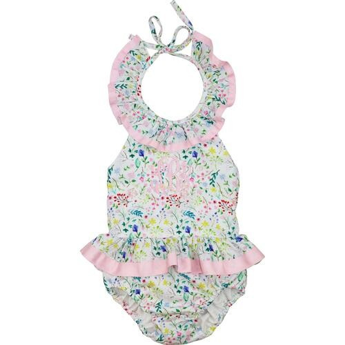 Floral Pique Ruffle Swimsuit | Cecil and Lou