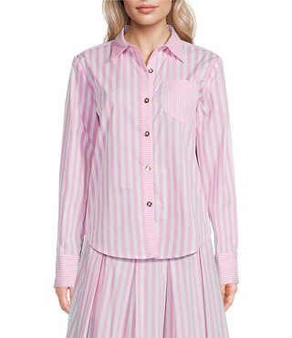 Buru Woven Button Down Point Collar Striped Long Sleeve Shirt | Dillard's | Dillard's