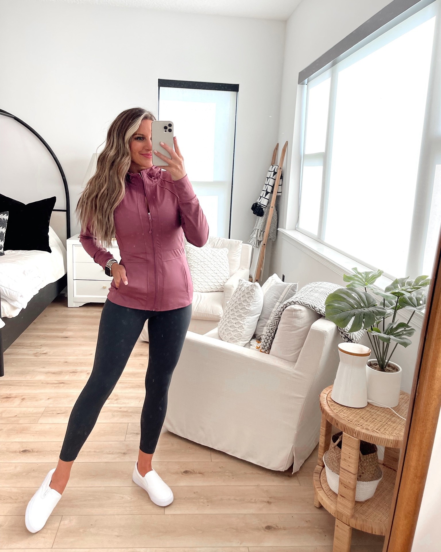 In a small zip up jacket and leggings from Amazon - all fits TTS.

#LTKSeasonal #LTKunder50 #LTKstyletip