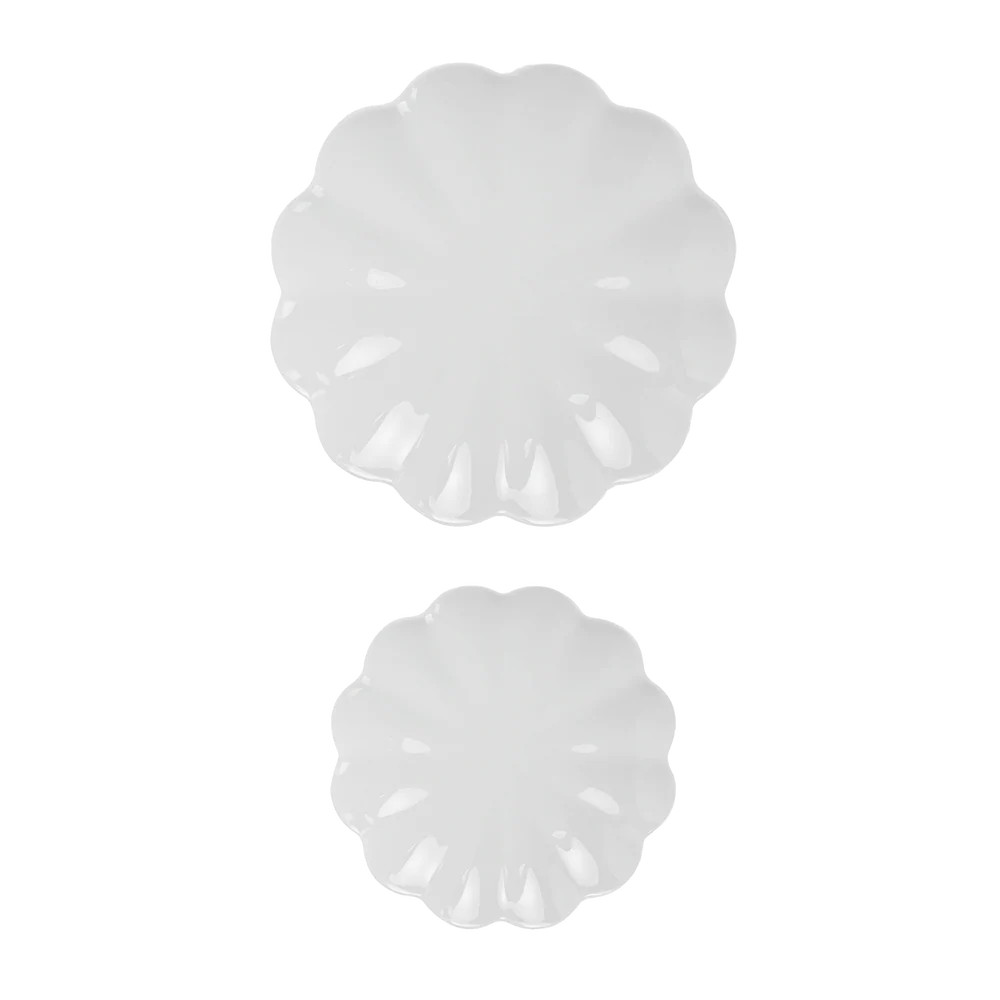 Set of 2 Scalloped Serving Trays | Elegant Melemine Trays for Home | Sweet Water Decor, LLC
