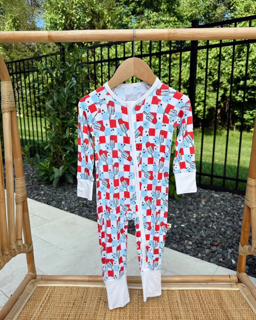 Fire Cracker Zippered Romper | Kids & Baby 4th of July Loungewear | Ollie's Day
