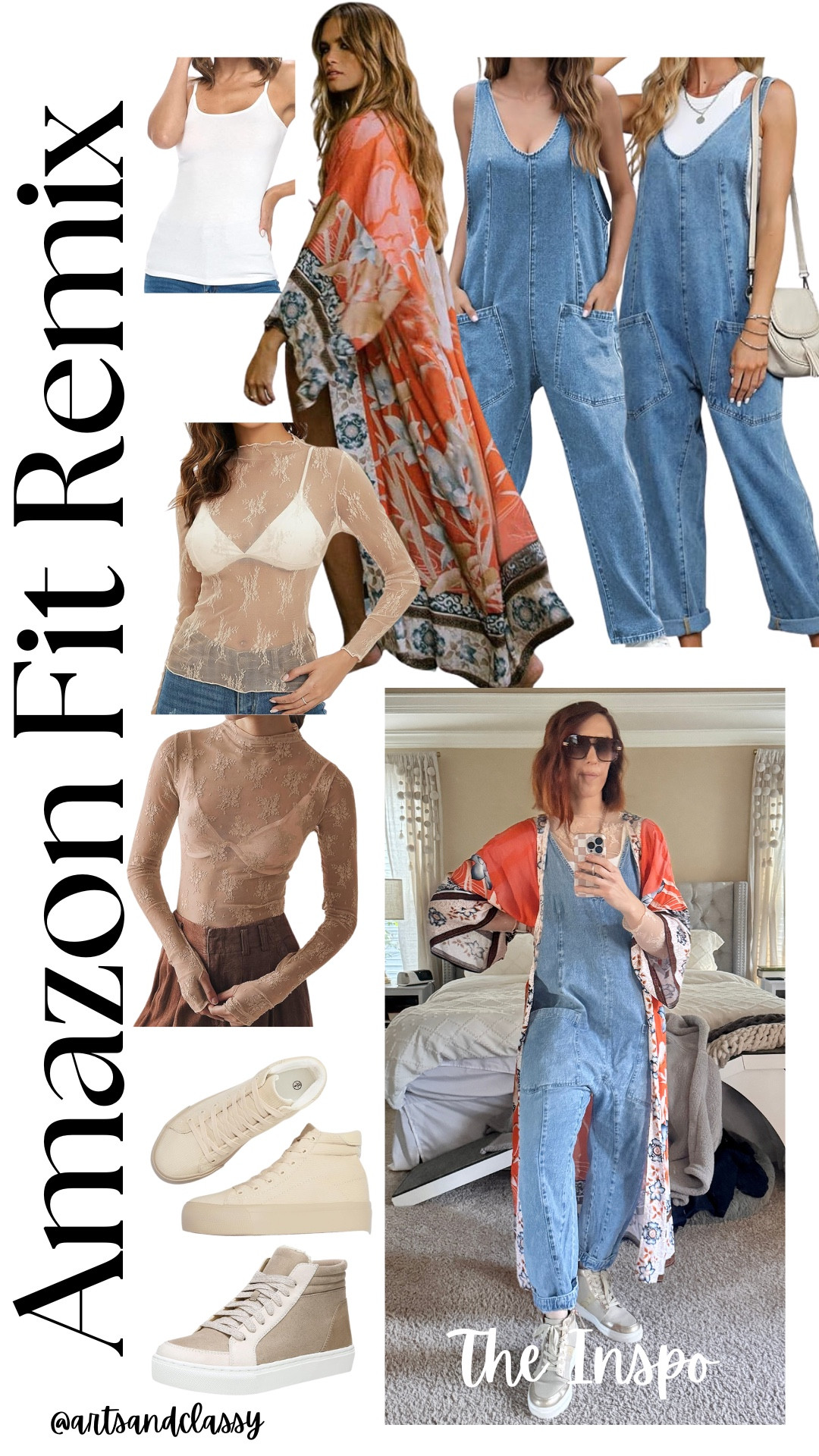This a custe and casual statement outfit if you like boho style! #Women’sStyle #jumpsuit #bohochic #tallwomen #tallfashion 

 #LTKMidsize #LTKStyleTip #LTKShoeCrush