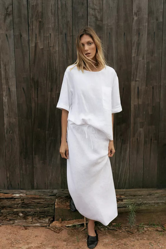 100% LINEN BLOUSE WITH POCKET ZW COLLECTION | Zara Canada