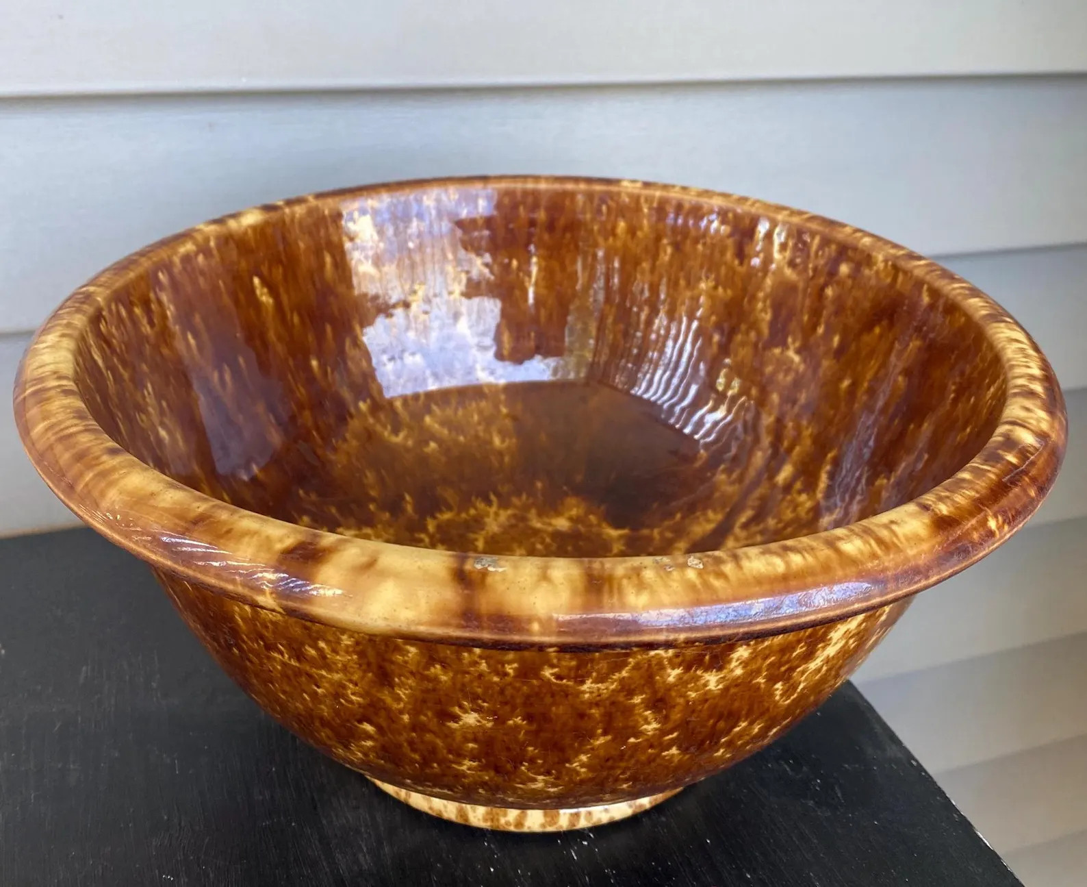 Antique Rockingham Bennington Pottery Spongeware Bowl Brown - Etsy | Etsy (US)