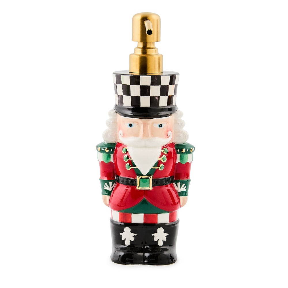 Check It Out Ceramic Nutcracker Soap Dispenser | MacKenzie-Childs
