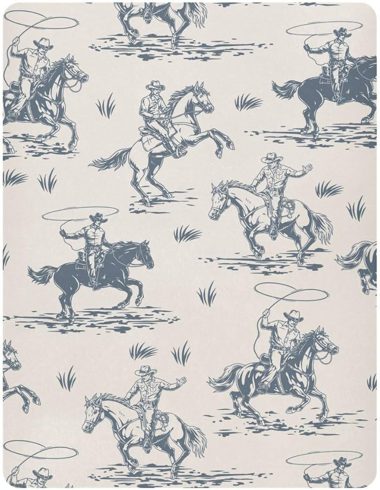 Cowboys Horse Western Crib Sheets Soft Breathable Fitted Baby Playard Sheets Mattress Cover for G... | Amazon (US)