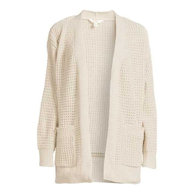 Time and Tru Women's Chenille Waffle Knit Cardigan | Walmart (US)