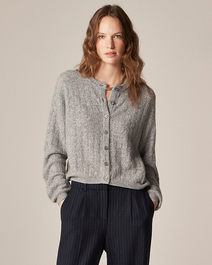 Supersoft pointelle bubble-hem cardigan | J. Crew US