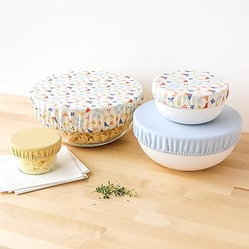 Esembly Bowl Caps - Reusable Bowl Covers in Pack of 4 - Waterproof, Washable Lids for Leftover Fo... | Amazon (US)